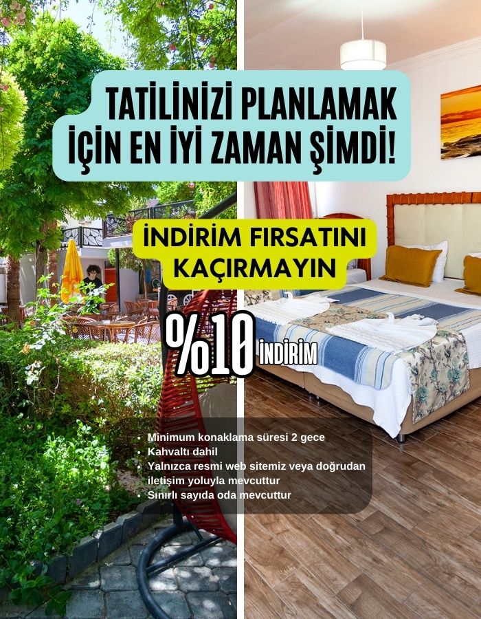 Fethiye'de Ölüdeniz'e 4 km mesafede, %10 indirimlerle tatil fırsatını kaçırmayın.